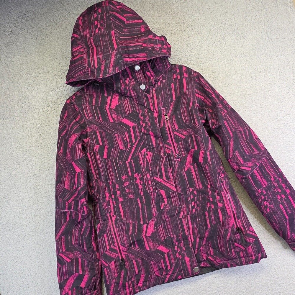 Iceburg Jacket Womens S Pink‎ Black Hooded Insulated Skiing Snowboarding Winter